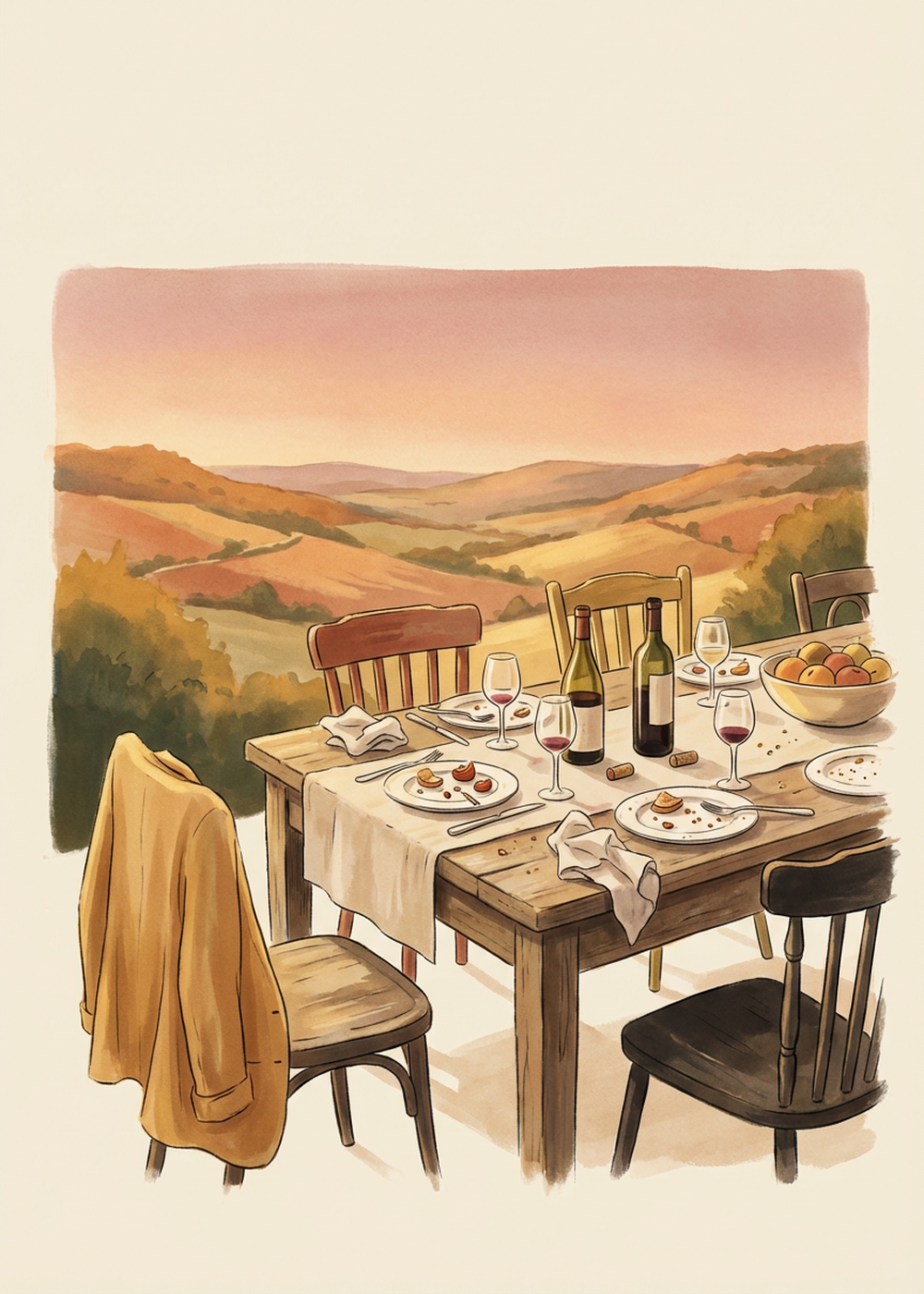 Carte du quiz tarot « Les amis qui restent », Dîner dehors le samedi, la vallée qui s'éteint lentement en…
