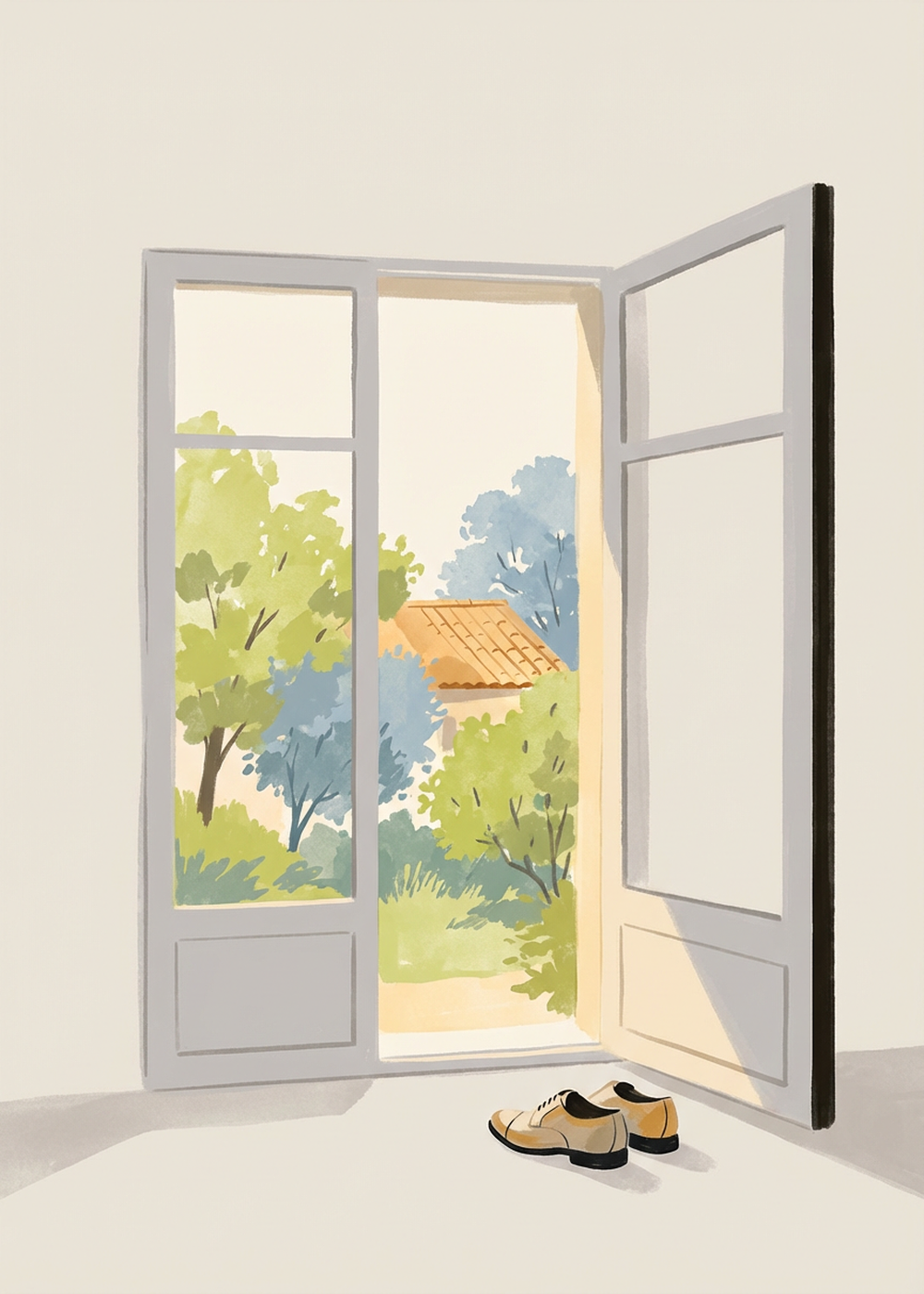 Carte du quiz tarot « La respiration au retour », Poser le sac, enlever les chaussures, ouvrir la baie…