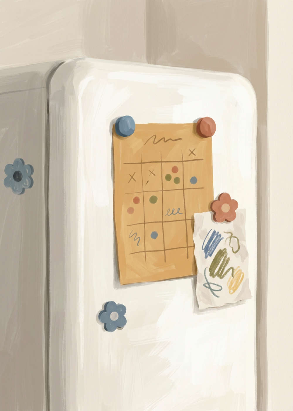 Carte du quiz tarot « Le calendrier sur le frigo », Le calendrier sur le frigo, cinq rendez-vous dans la…